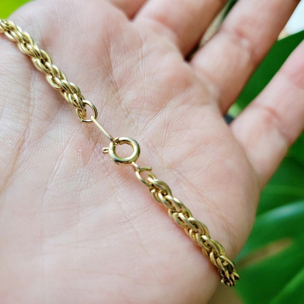 Vintage Classic Simple Gold Rope Necklace Chain - Picture 5 of 5